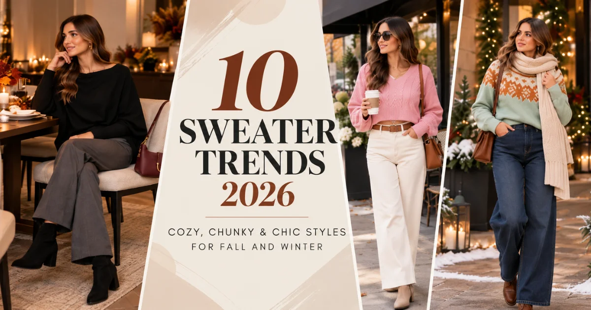 sweater trends 2026 cozy chunky chic styles for fall and winter outfits
